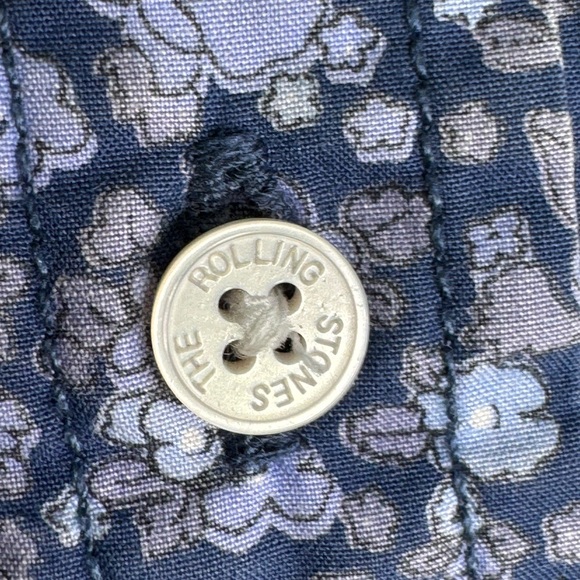 Rolling Stones RIFF Blue Floral button up shirt - Picture 4 of 9